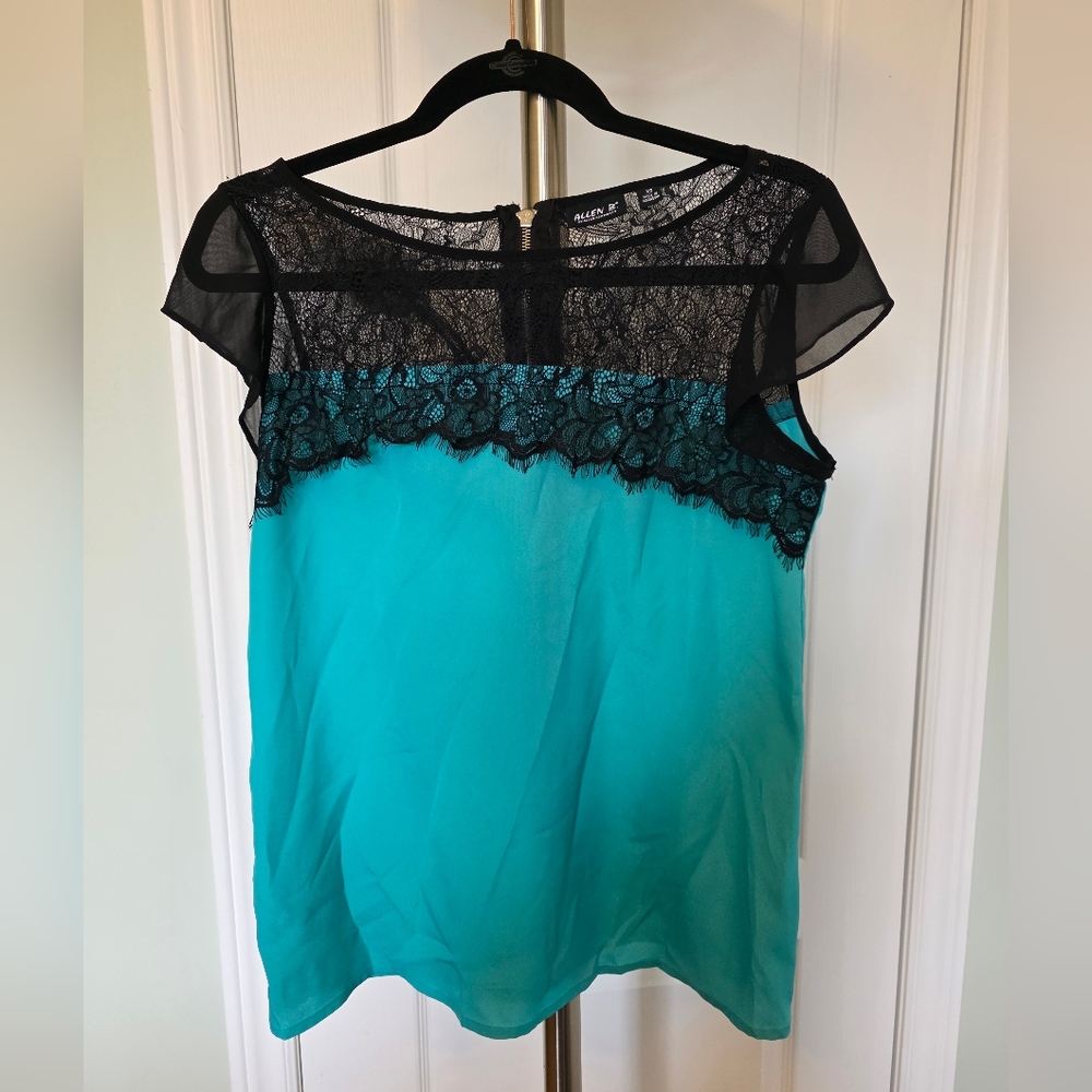 Elegant Black and Teal Top